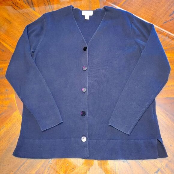 Talbots Dark Navy Cardigan Sweater in Size S - Picture 1 of 10